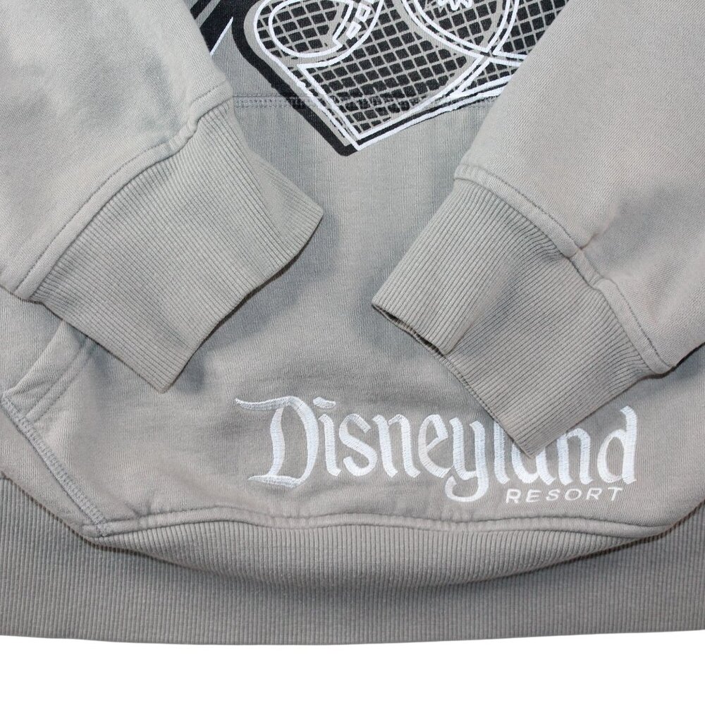 Disneyland Resort Unisex XL 2 Btn Gray Hoodie Mickey Mouse Embroidered Graphic - Picture 9 of 11